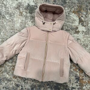 MOOSE KNUCKLES Velour Comptoir Down Jacket In Pink